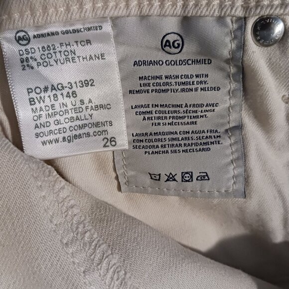 AG Adriano Goldschmied The Jodi Crop Jeans High Rise Slim Flare Cream,‎ Size 26 - Picture 12 of 12